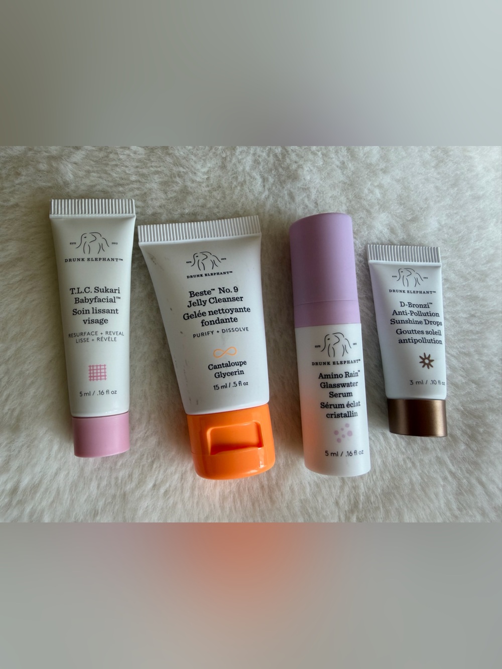 Drunk Elephant Mini Skincare Set - Pink, Orange, Purple, Bronze